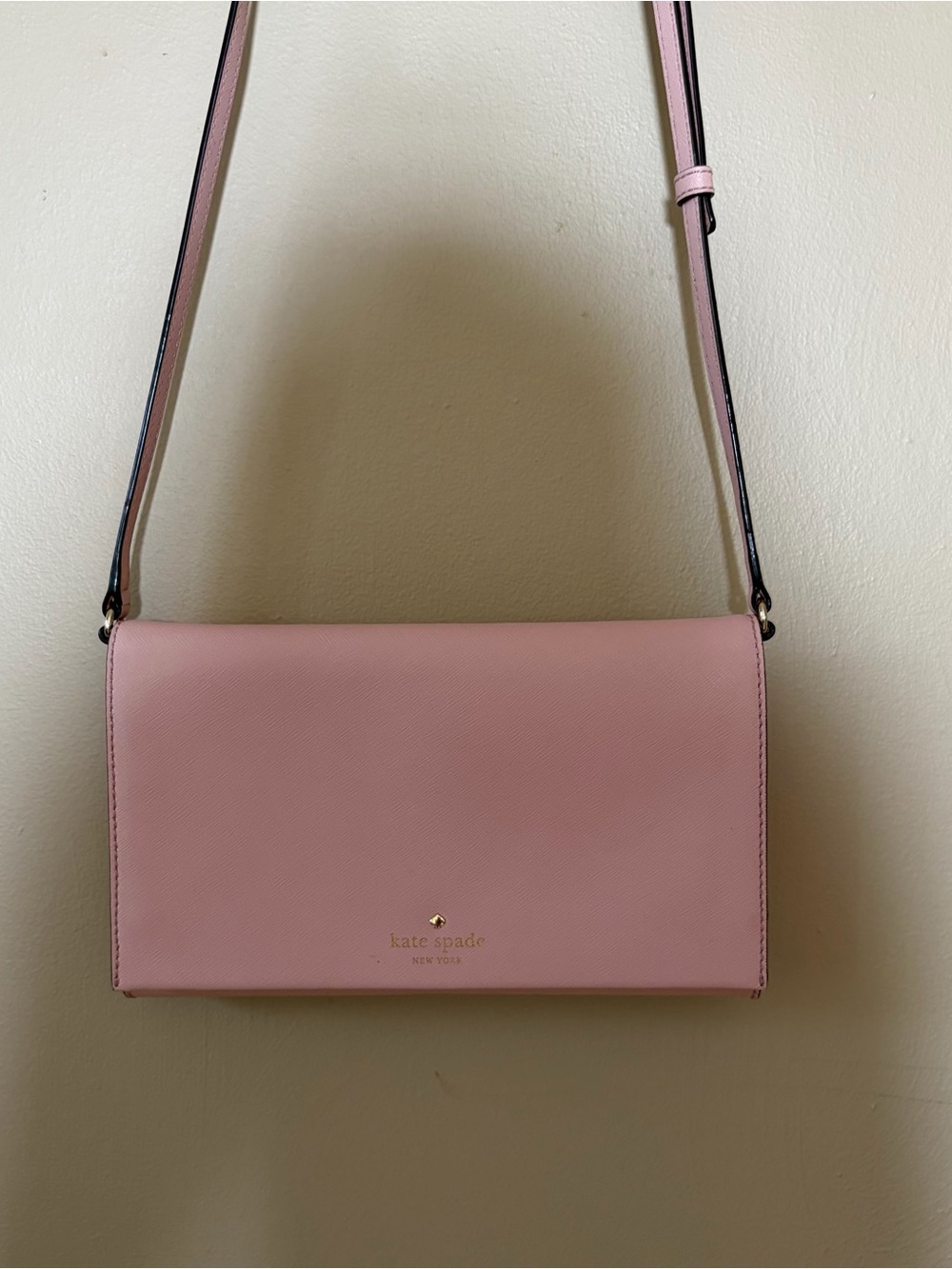 kate spade Blush Pink Crossbody Bag with Gold Logo